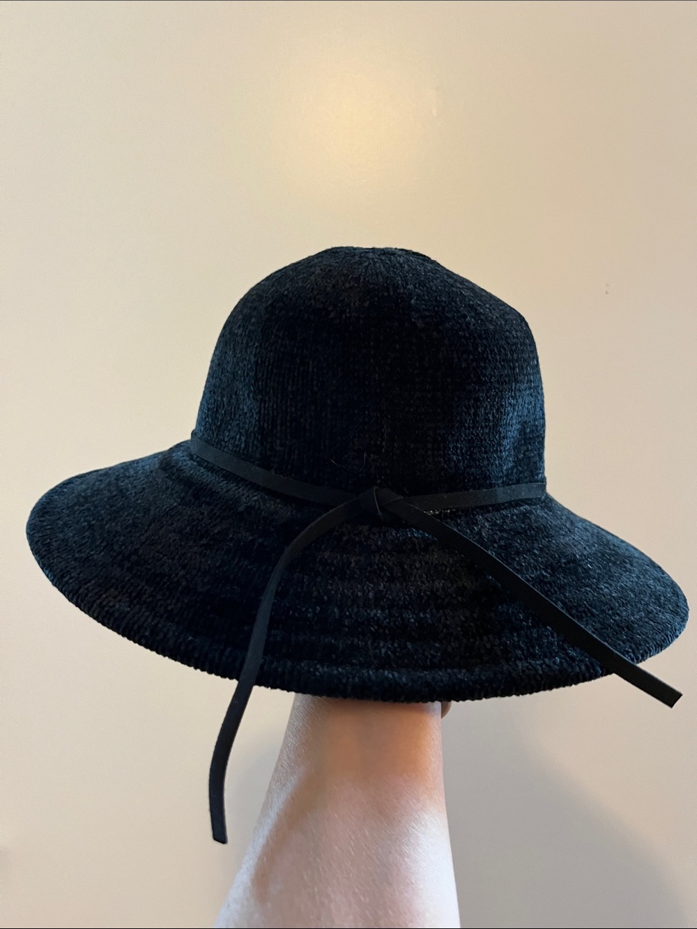 Black Soft Wide-Brim with Ribbon